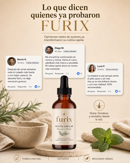Furix Oil | Aceite Capilar Romero + Menta + Biotina