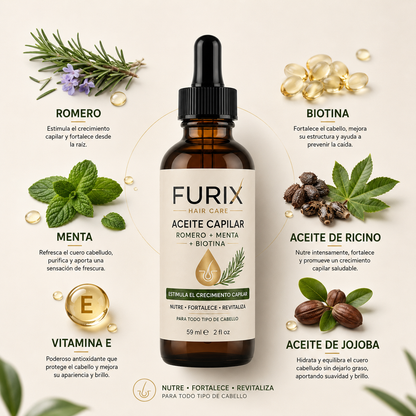 Furix Oil | Aceite Capilar Romero + Menta + Biotina
